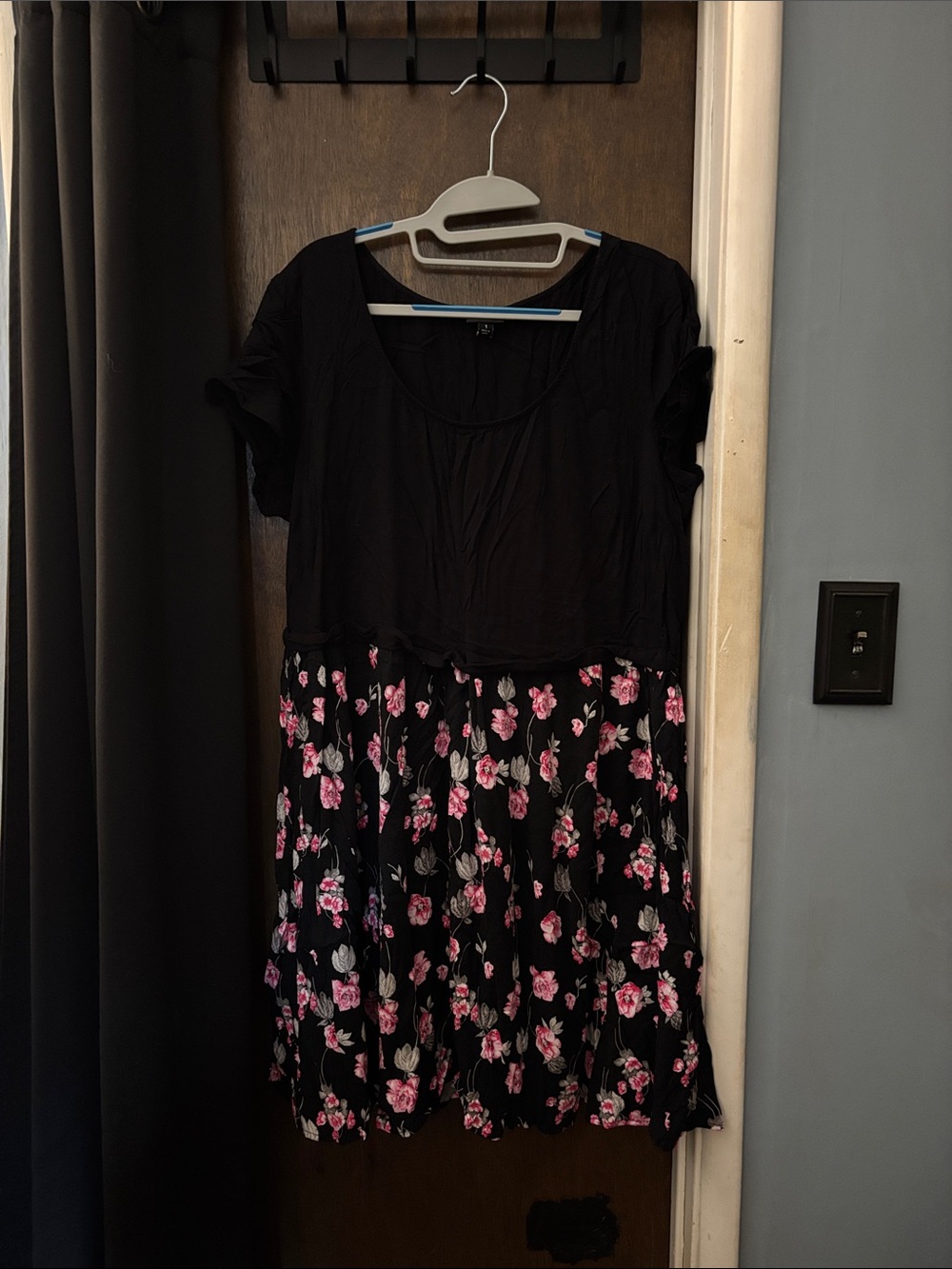 torrid Black Dress with Pink Floral Skirt